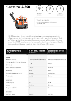 Omkeerbare Trilplaten Husqvarna LG 300