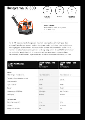 Omkeerbare Trilplaten Husqvarna LG 300