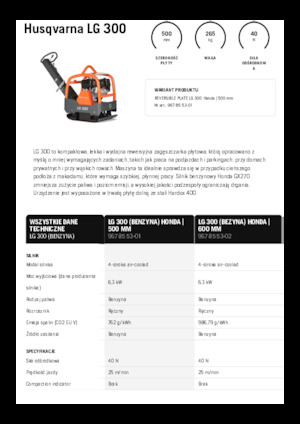 Omkeerbare Trilplaten Husqvarna LG 300