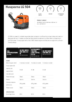 Omkeerbare Trilplaten Husqvarna LG 504