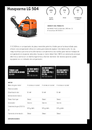 Omkeerbare Trilplaten Husqvarna LG 504