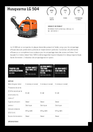 Omkeerbare Trilplaten Husqvarna LG 504