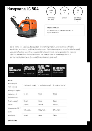 Omkeerbare Trilplaten Husqvarna LG 504