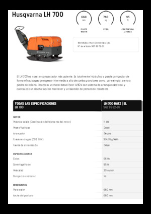 Omkeerbare Trilplaten Husqvarna LH 700