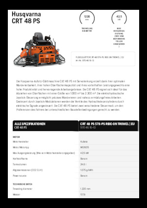 2 zits Husqvarna CRT 48 PS