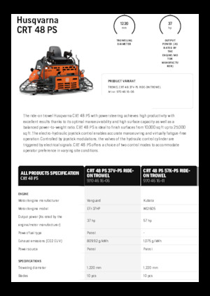 2 zits Husqvarna CRT 48 PS