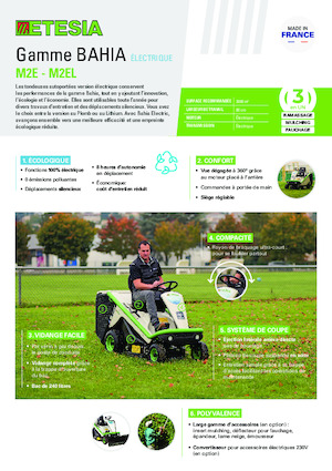 Zitmaaiers en Tuin tractoren Etesia BAHIA ELECTRIC M2EL