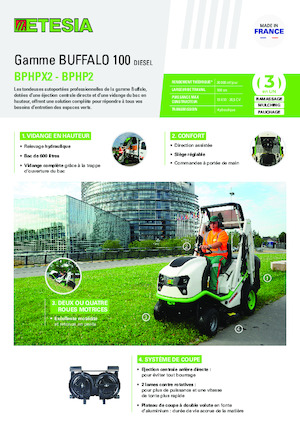 Zitmaaiers en Tuin tractoren Etesia BUFFALO 100 BPHPX2
