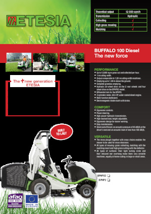 Zitmaaiers en Tuin tractoren Etesia BUFFALO 100 BPHPX2