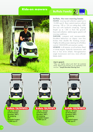 Zitmaaiers en Tuin tractoren Etesia BUFFALO 124 HVHP2