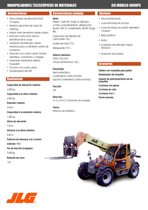 Telescoopladers JLG 4008 PS