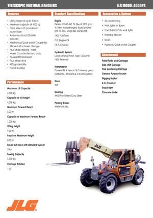 Telescoopladers JLG 4009 PS