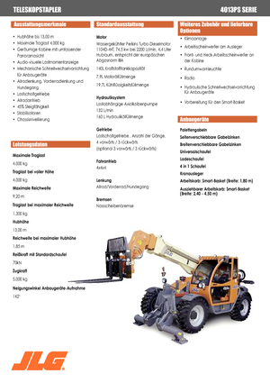 Telescoopladers JLG 4013 PS