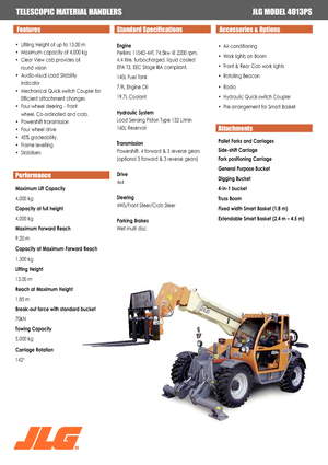 Telescoopladers JLG 4013 PS