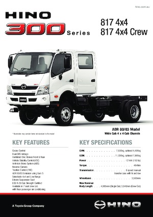 Bakwagen Hino 300 817 4x4 CREW