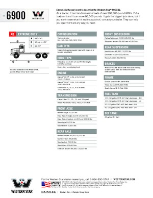 Bakwagen Western Star 6900 XD Detroit DD16