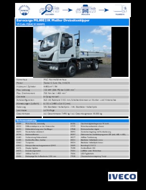 Bakwagen Iveco EUROCARGO ML80E21K