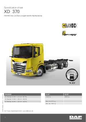 Bakwagen DAF XD 370 FAS Low Deck