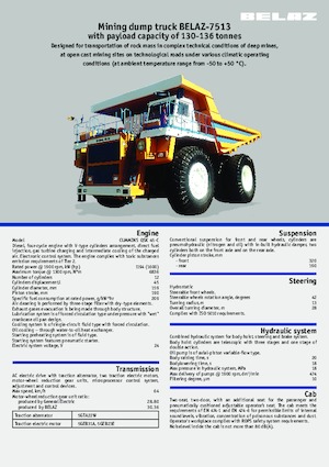 Stortwagen met achterwaartse kanteling Belaz 7513