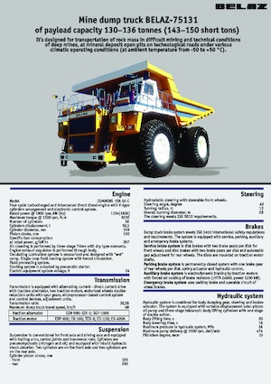 Stortwagen met achterwaartse kanteling Belaz 75131
