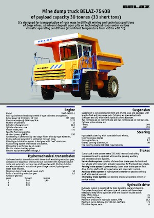 Stortwagen met achterwaartse kanteling Belaz 7540B