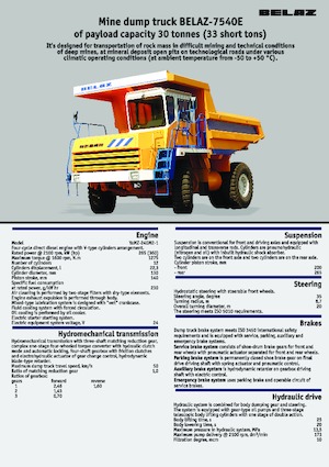 Stortwagen met achterwaartse kanteling Belaz 7540E