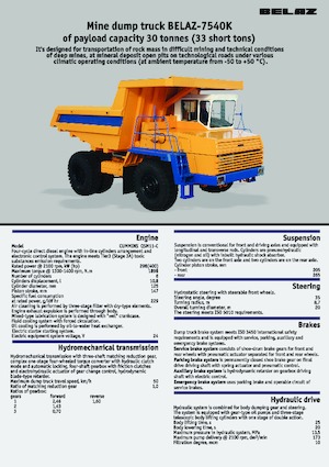 Stortwagen met achterwaartse kanteling Belaz 7540K