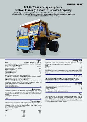 Stortwagen met achterwaartse kanteling Belaz 75454