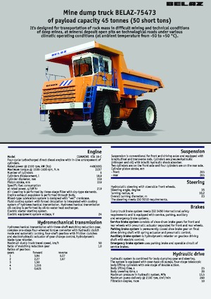 Stortwagen met achterwaartse kanteling Belaz 75473
