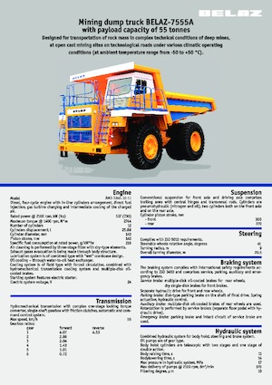 Stortwagen met achterwaartse kanteling Belaz 7555A