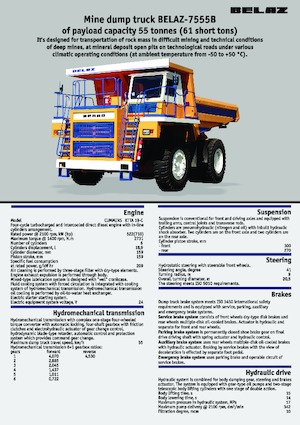 Stortwagen met achterwaartse kanteling Belaz 7555B
