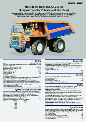 Stortwagen met achterwaartse kanteling Belaz 7555D