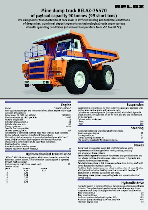 Stortwagen met achterwaartse kanteling Belaz 75570