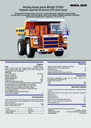 Stortwagen met achterwaartse kanteling Belaz 75581