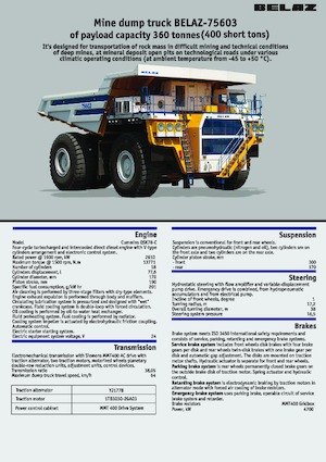 Stortwagen met achterwaartse kanteling Belaz 75603