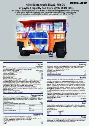 Stortwagen met achterwaartse kanteling Belaz 75604