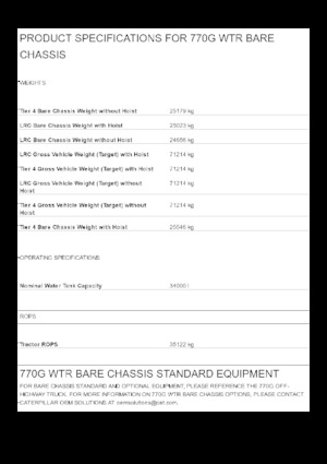 Stortwagen met achterwaartse kanteling Caterpillar 770G WTR Bare chassis