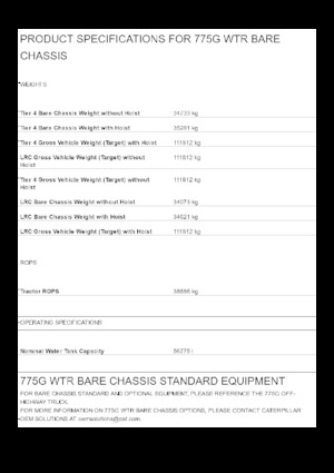 Stortwagen met achterwaartse kanteling Caterpillar 775G WTR Bare chassis