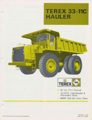 Stortwagen met achterwaartse kanteling Terex 33-11C