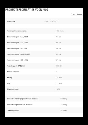 Stortwagen met achterwaartse kanteling Caterpillar 770G