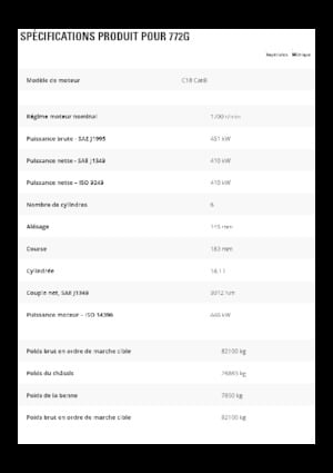 Stortwagen met achterwaartse kanteling Caterpillar 772G