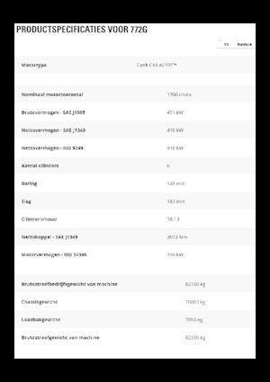 Stortwagen met achterwaartse kanteling Caterpillar 772G