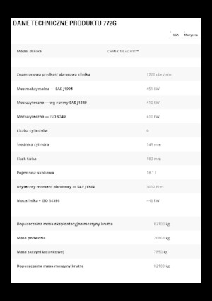 Stortwagen met achterwaartse kanteling Caterpillar 772G