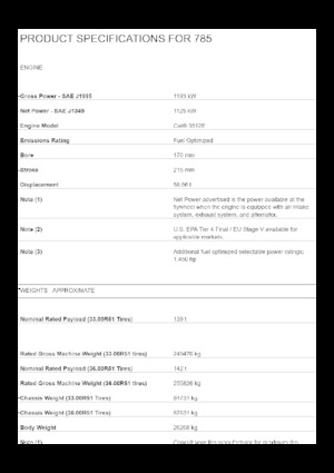 Stortwagen met achterwaartse kanteling Caterpillar 785