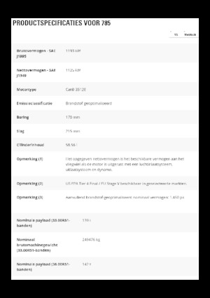 Stortwagen met achterwaartse kanteling Caterpillar 785