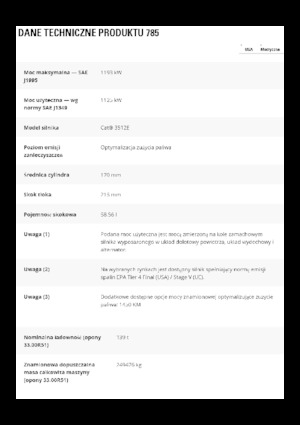 Stortwagen met achterwaartse kanteling Caterpillar 785
