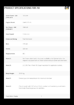 Stortwagen met achterwaartse kanteling Caterpillar 793