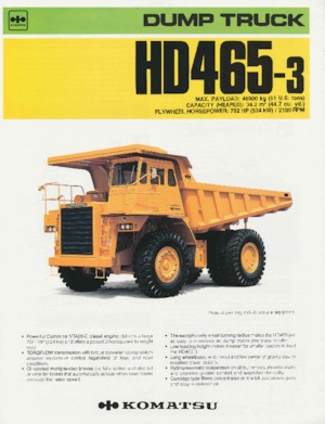 Stortwagen met achterwaartse kanteling Komatsu HD465-3
