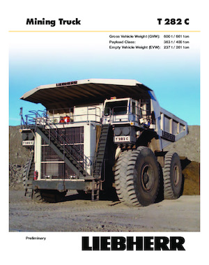 Stortwagen met achterwaartse kanteling Liebherr T282C