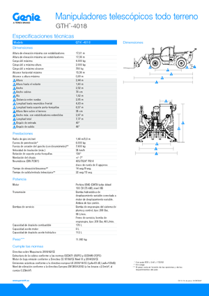 Telescoopladers Genie GTH4018